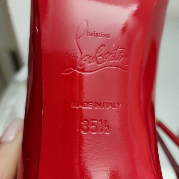 Christian Louboutin Fifi Red Patent Leather Pumps Heels Size 35.5 - Picture 10 of 10